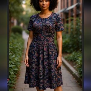 LuLaroe Black & Multi Color Floral Amelia Dress